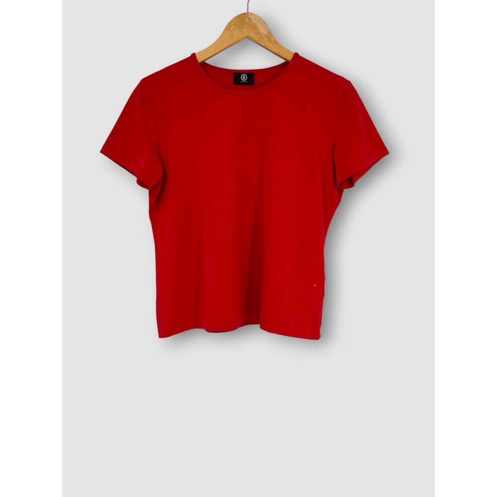 Bogner Classic Crewneck Tee Red Luxury European Sportswear Size XL